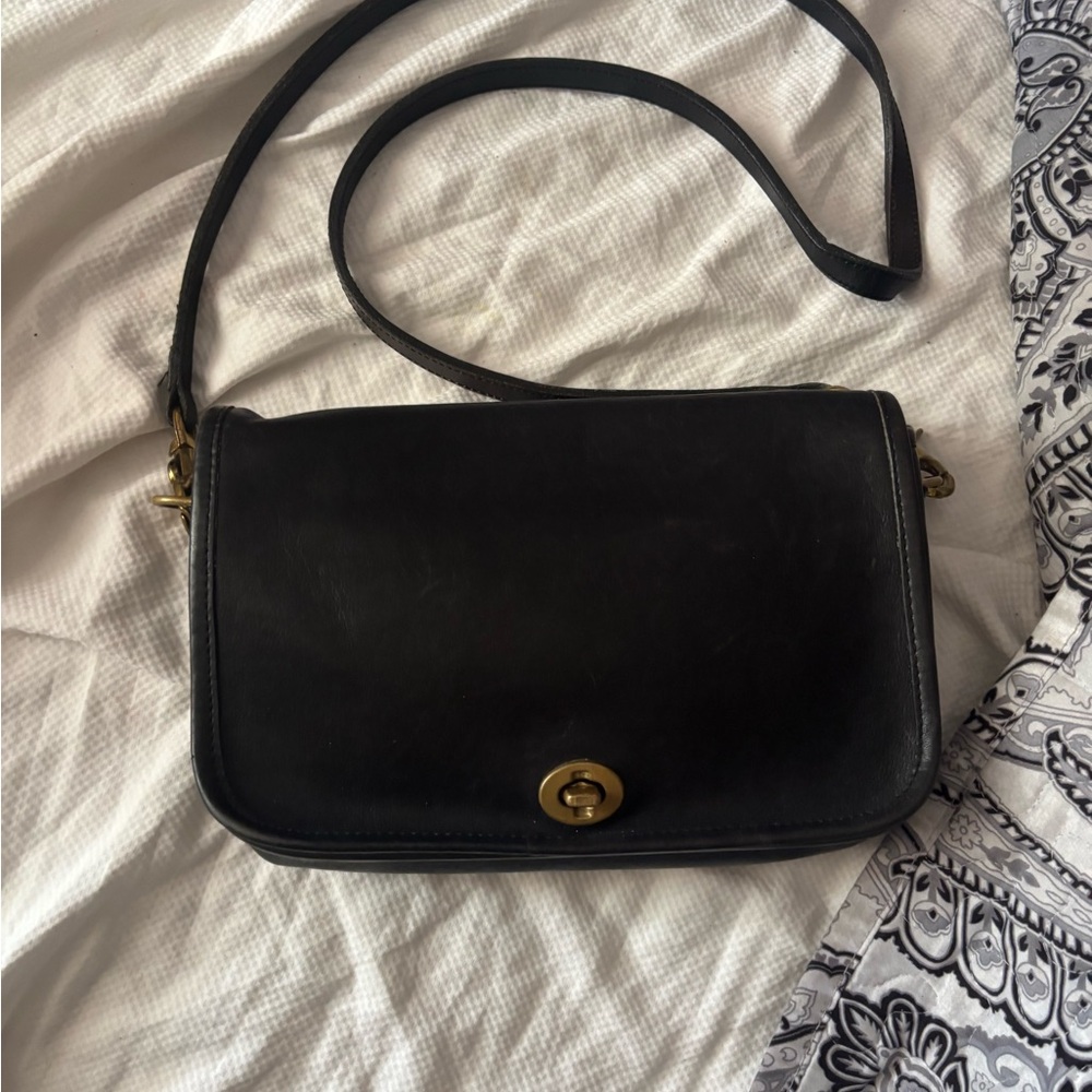 Black Leather Shoulder Bag